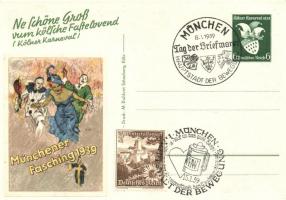 Köln, Fasching. Künstlerkarte / carneval season's greetings 'München Tag der Briefmarke 19...