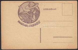 Repülő cserkész / Hungarian Scouting art postcard s: Velősy B