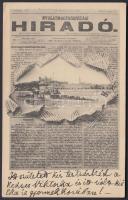 A Szamos monitor Pozsonynál; Nyugat-magyarországi Híradó politikai napilap reklámlapja, kiadó Kaufmann B. / Hungarian guard ship by Bratislava, newspaper layout (ázott / wet damage)