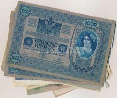 44db-os vegyes magyar korona, pengő, adópengő és forint bankjegy tétel T:II-,III,III-,IV