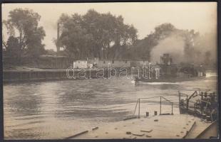 A &#039;Siófok&#039; őrnaszád az óbudai Duna-ágban / Hungarian river guard ships, photo