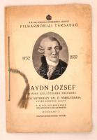 1932 Haydn József 200 éves születésének emlékére rendezett díszhangverseny műsora 12p. zsínórfűzéssel