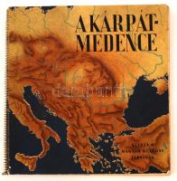 A Kárpát-medence. Kiadja a Magyar Külügyi Társaság.  (Bp. é.n. Posner ny.) 15 lev.+42 térkép (színes, 6 kihajtható) 28,5 cm  Spirál fűzéssel, színes, képes, kiadói papírborítóban, jó állapotban.