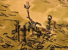 Olvashatatlan jelzéssel: Gulyás. Akvarell-tus, papír, 25×32 cm