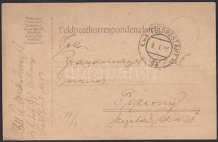 1915 Komárom, Brandmayer (Bántay) Alfréd vezérkari kapitánynak, a 6. vegyesdandár parancsnokának címzett levél egyik beosztottjától