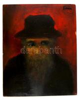 Kohán jelzéssel: Rabbi. Olaj, farost, 29x24 cm.