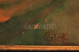 Glatz jelzéssel: Asztali csendélet. Akvarell, papír, üvegezett keretben, 30x42 cm