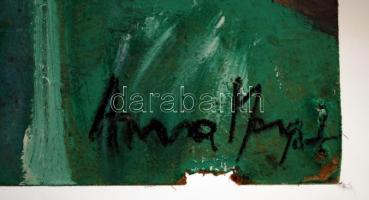 Anna jelzéssel: Női portré. Olaj, falemez, sérült, 45×26 cm