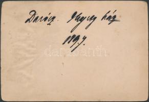 1897 Darócz (Felvidék) Ghyczy-ház, keményhátú fotó, verzón feliratozva, 11x16cm
