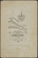 1899 Stubnyafürdői társaság, Franciscy Gyula körmöczbányai műterméből keményhátú kabinetfotó, 10x16c...