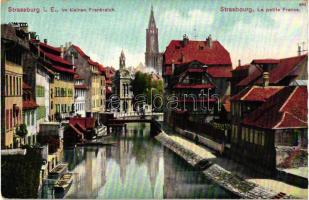 Strasbourg, Strassburg; La petit France / view detail with church and river (gluemark)