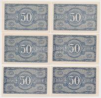 1920. 50f (6x) közte 3db 02-es sorozat és 3db 04-es sorozat T:I,I-