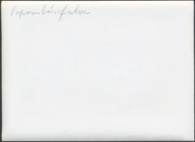 cca 1940 Sopronbánfalva, Hordót gurító nő, jelzés nélküli fotó, hátoldalon feliratozva. Vadas Ernő h...