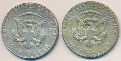 Amerikai Egyesült Államok 1969D 1/2$ Ag "Kennedy" (2x) T:2 patina
USA 1969D 1/2 Dollar Ag...