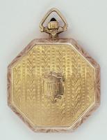 cca 1900 Elgin Natl Watch Co USA 17 köves 14K fehérarany zsebóra másodperc mutatóval, nyolcszögletű ...