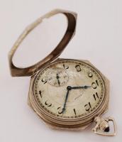 cca 1900 Elgin Natl Watch Co USA 17 köves 14K fehérarany zsebóra másodperc mutatóval, nyolcszögletű ...