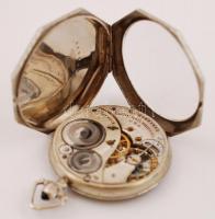 cca 1900 Elgin Natl Watch Co USA 17 köves 14K fehérarany zsebóra másodperc mutatóval, nyolcszögletű ...