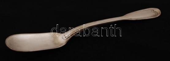 Szecessziós ezüst kiskanál, Ag., nettó:54gr., 2db, fémjel nélkül, az egyik kis görbülettel, 14cm /Ar...