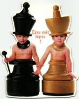 6 db MODERN sakk motívumlap, grafikai lapok is / 6 modern Chess motive cards series, graphic postcar...