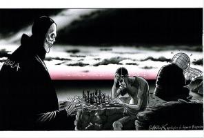 40 db MODERN  használatlan grafikai sakk motívumlap  / 40 modern unused graphic Chess motive cards