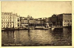 Trieste, Piazza Grande / main square, view from the harbor, Raphael Tuck &amp; Sons Gravürotinto-Serie &#039;Triest&#039; (EK)