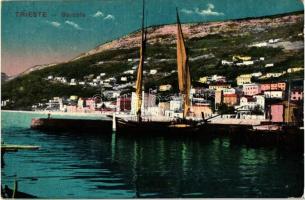 Trieste, Barcola / port, sailing ship (worn edges)
