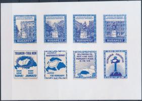 Reprint tétel: 1921 Trianon irredenta kétnyelvű fogazott és vágott levélzáró kisív + 2 db levélzáró ...