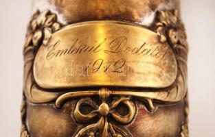 1912 Argentor váza, alpakka, jelzett, m:16cm