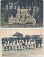 cca 1910-1940 4 db klf focicsapatokat ábrázoló fénykép és fotólap. / Football teams photos