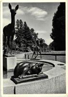 Bremen, Rehbrunnen / fountain, Heimatgrüsse nach Übersee durch verbiligte Telegramme So. Stpl. (EK)