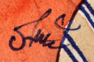 Szász jelzéssel: Arc. Akvarell-tus, papír, 14×8 cm