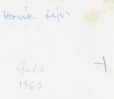 1963 Horváth Lajos: Vége a piacnak (Győr), aláírt, vintage fotóművészeti alkotás, 24x14,5 cm