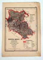 1880 Szepes megye közigazgatási térképe. Hátsek Ignác - A magyar szent korona országainak megyei térképei. Rajzolta Hátsek Ignácz. Budapest, 1880. Rautmann Frigyes Kiadó Hivatala Posner Károly Lajos. Határszínezett kőnyomat,kis hibával a széleken, 54x37cm