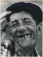 1973 Markó Ödön: Paraszt portré, pecséttel jelzett vintage fotóművészeti alkotás, 24x18 cm