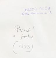 1973 Markó Ödön: Paraszt portré, pecséttel jelzett vintage fotóművészeti alkotás, 24x18 cm