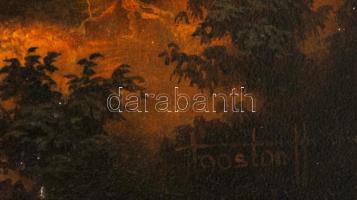 Hüller Ágoston (1944-): Út a völgy fölött. Olaj, farost, jelzett, keretben, 50×70 cm