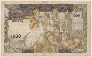 Szerbia / Német megszállás 1941. 1000D (500D-os bankjegyre nyomva) T:III,III-
Serbia / German occup...