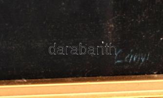 Lányi János (?-):  Borkóstoló szerzetes. Olaj, farost, jelzett, keretben, 50×40 cm