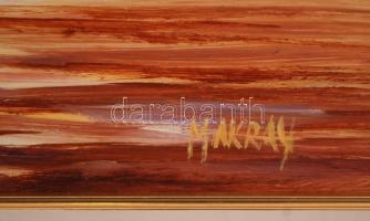 Makray János (1955-): Balatoni vitorlások, olaj, farost, jelzett, keretben, 38,5×48,5 cm