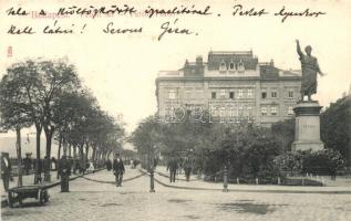 Budapest V. Petőfi tér, szobor, kiadja Taussig A.