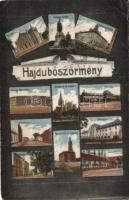 Hajdúböszörmény, Zsinagóga, vasútállomás, városháza, Központi új fiúiskola, kiadja Szmuk Gábor könyv- és papírkereskedő (EB)