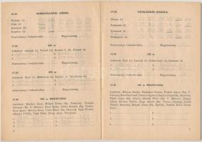 1953-58 Nemzetek közötti atlétikai viadalok műsörfüzetei, nagyrészt ceruzával kitöltve. Érdekes fotó...