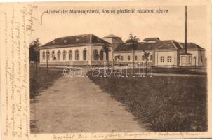 Marosújvár, Ocna Mures; Sós és gőzfürdő oldalról nézve, kiadja Füssy József / salt- and steambath building