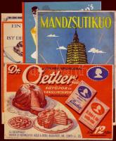 cca 1930 4 db dekoratív osztrák és magyar reklám-nyomtatvány