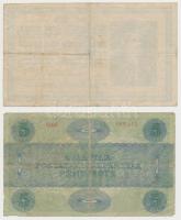 1918. 25K "3001" 3mm, sima hátlappal + 1919. 5K "MÁS TÖRVÉNYES..." T:III,III-
