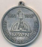 Németország ~1997. "Rudolf Diesel / M.A.N. A Diesel-motorok szülővárosai" fém medál (35mm)...