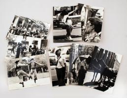 cca 1980 Budapesti életképek, 8 db vintage fotó Balásy Pál hagyatékából, három kép feliratozott, 24x18 cm