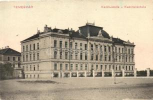 Temesvár, Timisoara; Kadét-iskola, kiadja a Moravetz Testvérek könyvkereskedése / military cadet school (kopott sarkok / worn edges)