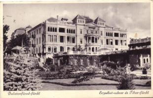 Balatonfüred-fürdő, Erzsébet udvar, Tibor fürdő, Balaton Szövetség - 2 db régi képeslap / 2 old post...