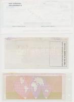 8db-os vegyes magyar és külföldi utazási csekk, díjnyugta, nemzetközi válaszdíjszelvény tétel, közte...